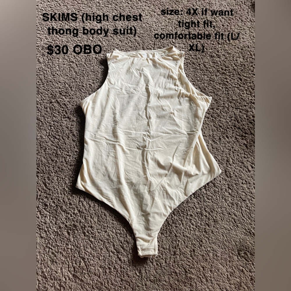 SKIMS High Neck Cream Body Suit